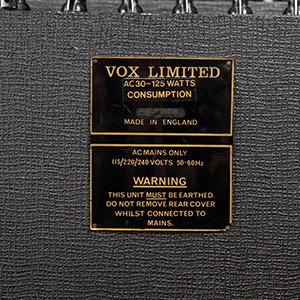 VOX AC30/6 Backplate